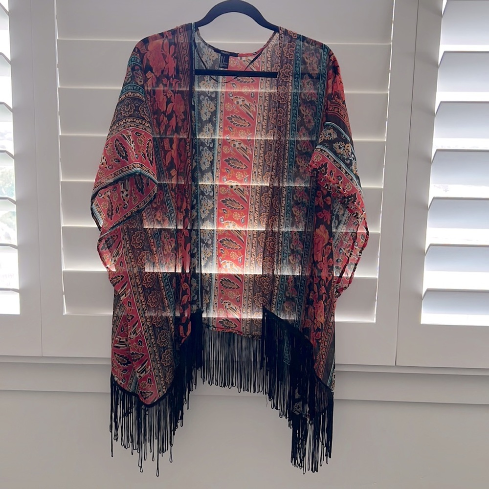 Fringe kimono